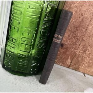 Antique French Nouveau Testament Mini Pocket Bible Gold Lettering Red Edges 1910